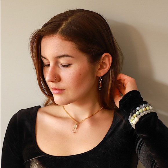 Gold Wrapped Clear Quartz - Picture 3 of 4